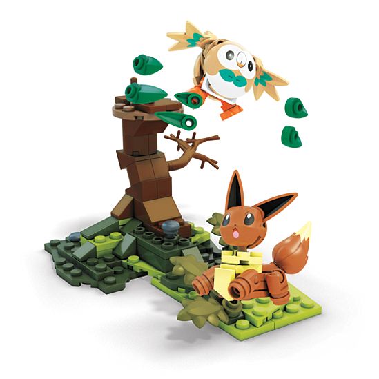 Mega Construx Pokemon Rowlet vs. Eevee